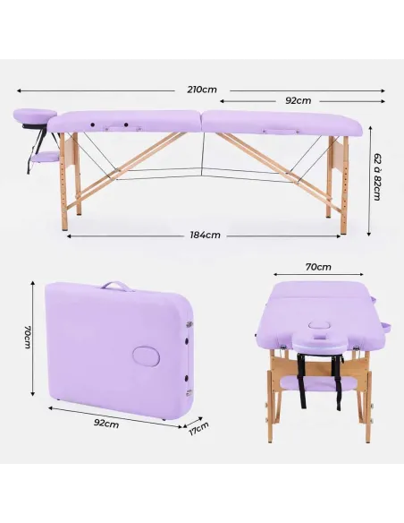 Table de massage pliante bois Noir – Alpha Wood Mediclinic