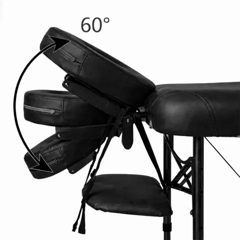 Table de massage pliante aluminium Noir – Alpha Alu Mediclinic