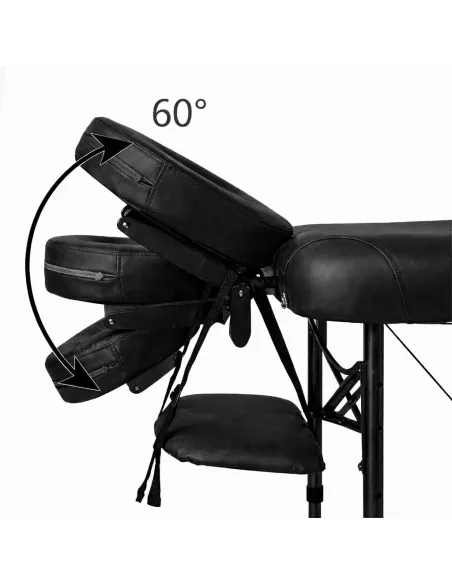 Table de massage pliante aluminium Noir – Alpha Alu Mediclinic