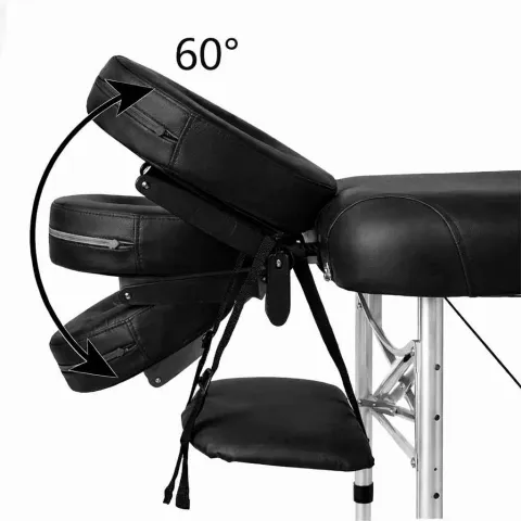 Table de massage pliante aluminium Noir – Beta Flex Mediclinic