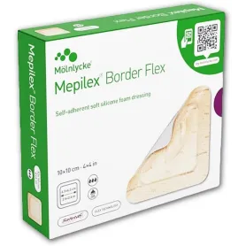 MEPILEX BORDER FLEX – PANSEMENT HYDROCELLULAIRE SOUPLE 10 × 10 CM