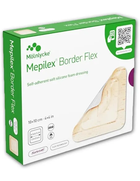 MEPILEX BORDER FLEX – PANSEMENT HYDROCELLULAIRE SOUPLE 10 × 10 CM