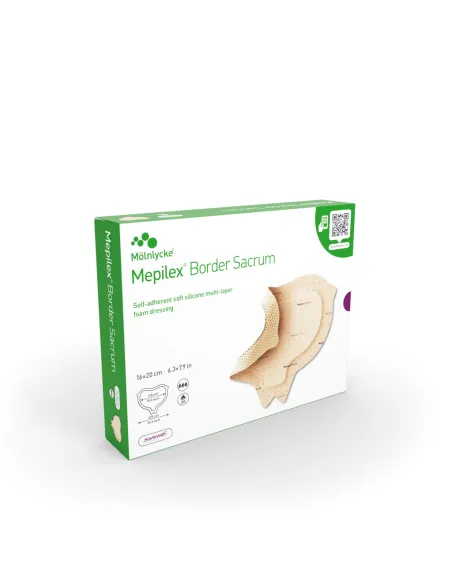 Mepilex Border Sacrum 16×20 cm – Pansement hydrocellulaire siliconé | Boîte de 5