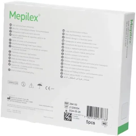Mepilex Border 10×10 cm – Pansement hydrocellulaire absorbant | Boîte de 5