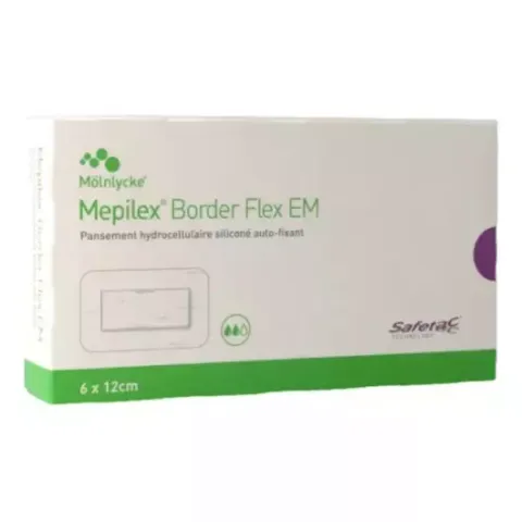 Mepilex Border Flex EM – Pansement hydrocellulaire siliconé extra-fin | Boîte de 10