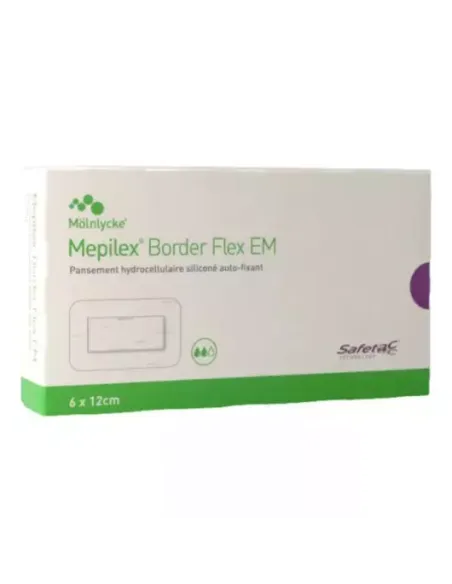 Mepilex Border Flex EM – Pansement hydrocellulaire siliconé extra-fin | Boîte de 10