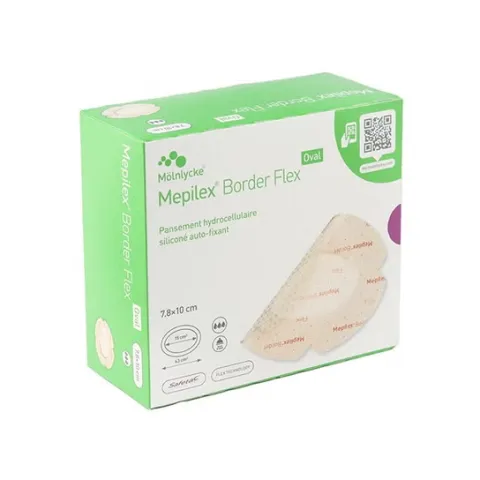 Mepilex Border Flex Oval – Pansement hydrocellulaire siliconé | Boîte de 5