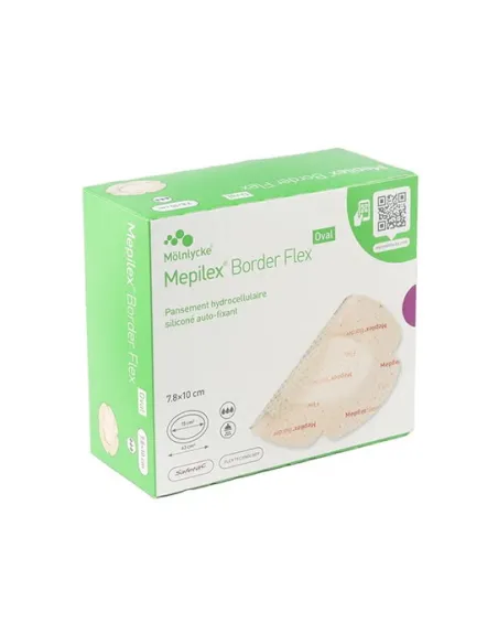 Mepilex Border Flex Oval – Pansement hydrocellulaire siliconé | Boîte de 5