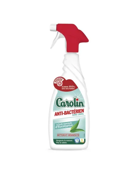 Spray désinfectant surfaces sans javel Carolin 650 ml