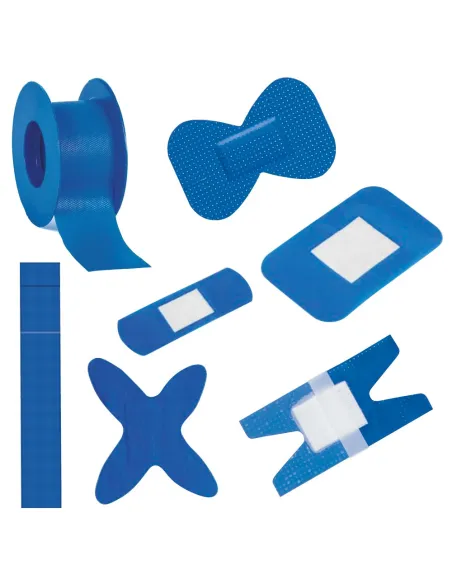 KIT DE 91 PANSEMENTS BLEUS DETECTABLE ET 1 ROULEAU DE SPARADRAP