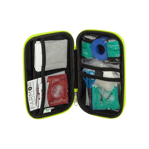 TROUSSE DE SECOURS 2 PERSONNES JAUNE FLUO