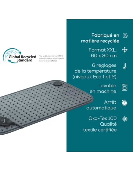 COUSSIN CHAUFFANT XXL HK 123 XXL COSY GREY GREEN PLANET