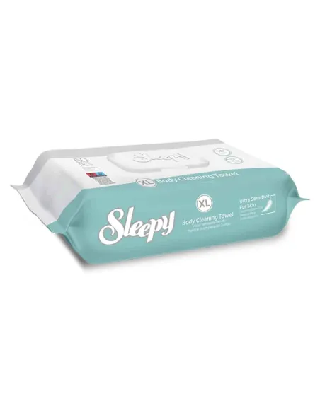 Lingettes de toilette corporelle adulte Sleepy XL – 50 unités