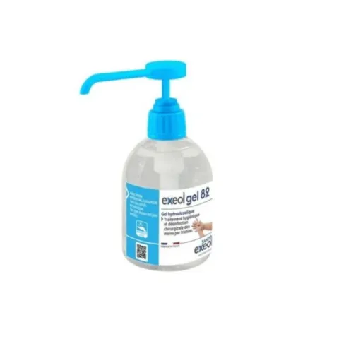 Gel hydroalcoolique Exeol 82 - Flacon 300mL + pompe
