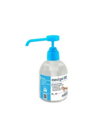 Gel hydroalcoolique Exeol 82 - Flacon 300mL + pompe
