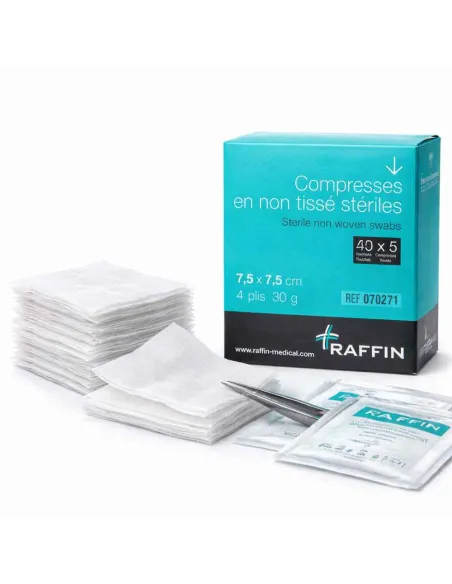 Compresses Stériles Non Tissées RAFFIN - Soin et Hygiène | LD Medical
