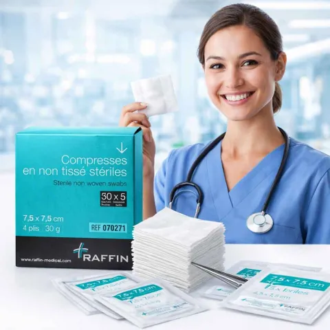 Compresses Stériles Non Tissées RAFFIN - Soin et Hygiène | LD Medical