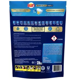 Capsules de lave-vaisselle Sun Absolu tout-en-un dégraissant, boîte de 56 unités