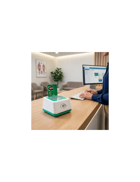 Lecteur de carte Vitale 4-en-1 F600 – QR Code, NFC & Bi-fente