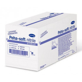 Gants d'examen Nitrile Peha-soft® Hartmann non poudrés, stériles Boite de 50 paires