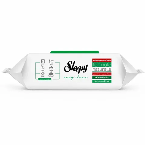 Lingettes nettoyantes sleepy easy clean savon blanc couvercle fermé