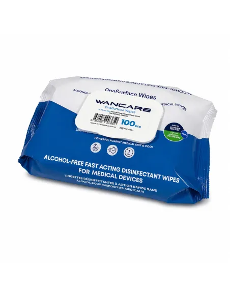Lingettes désinfectantes sans alcool flowback Wancare sachet fermé