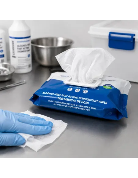 Lingettes désinfectantes sans alcool flowback Wancare utilisation