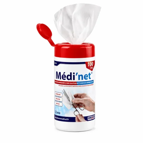 Lingettes désinfectantes Medi'net couvercle ouvert