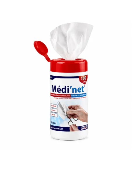 Lingettes désinfectantes Medi'net couvercle ouvert