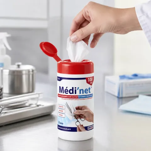 Lingettes désinfectantes Medi'net utilisation