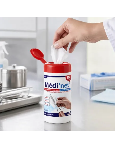 Lingettes désinfectantes Medi'net utilisation