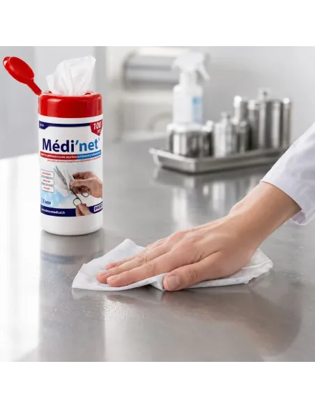 Lingettes désinfectantes Medi'net utilisation