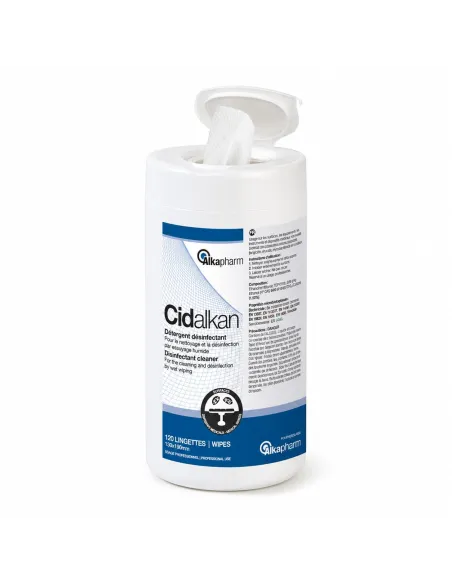 Lingettes désinfectantes Cidalkan couvercle ouvert