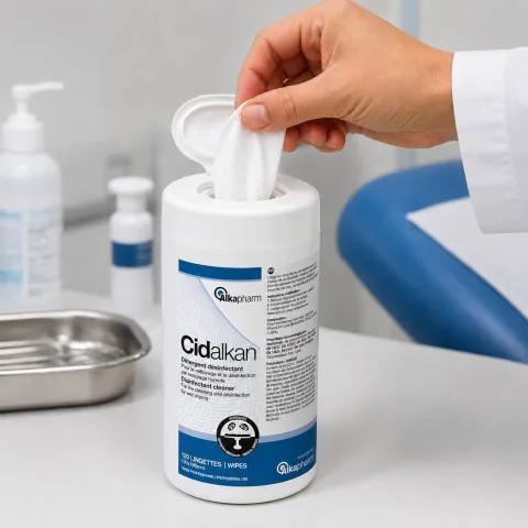 Lingettes désinfectantes Cidalkan utilisation