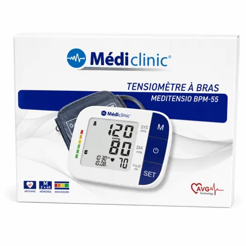 Tensiomètre bras MEDITENSIO BPM-55 écran LCD mémoire 120