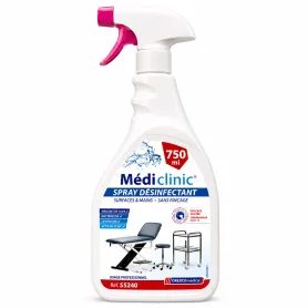 SPRAY NETTOYANT ET DÉSINFECTANT PRÊT À L'EMPLOI MEDICLINIC 750 ML