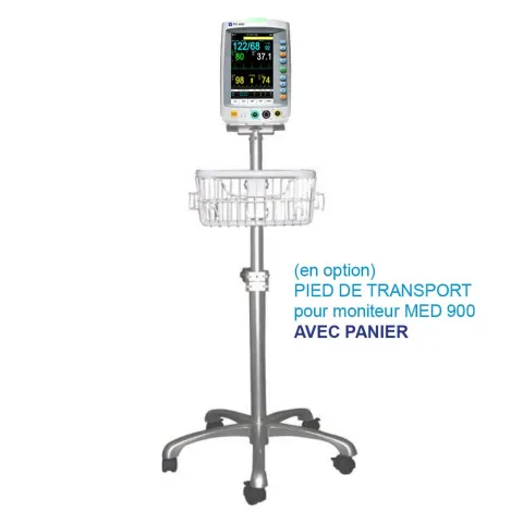 Pack Moniteur Patient MED 900 mesure 5 paramètres + Pied Roulant