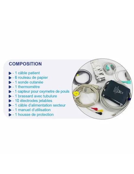 Pack Moniteur Patient MED 900 mesure 5 paramètres + Pied Roulant