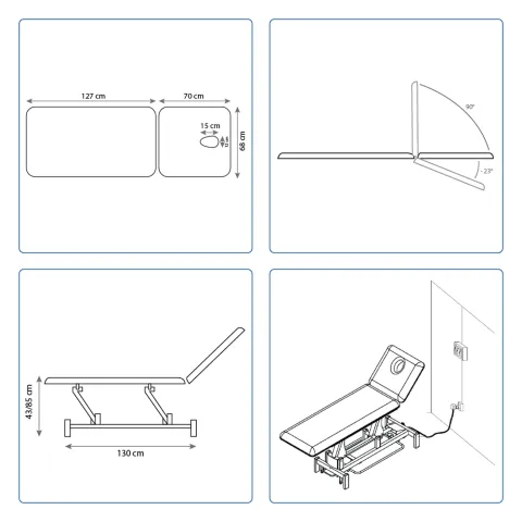 Divan d'examen Delta 55 électrique MEDICLINIC pack 2 plans