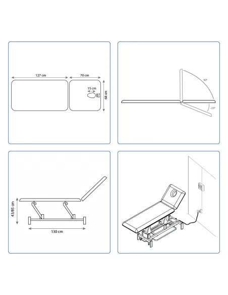 Divan d'examen Delta 55 électrique MEDICLINIC pack 2 plans