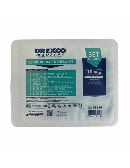 SET DE RETRAIT D'IMPLANTS STÉRILE USAGE UNIQUE MEDICLINIC - boîte de 5 sets