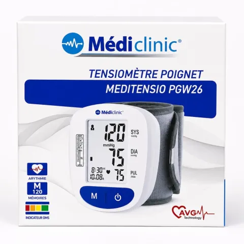 MEDITENSIO PGW26 TENSIOMÈTRE DE POIGNET AUTOMATIQUE