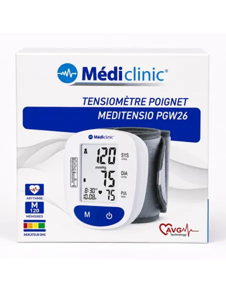 MEDITENSIO PGW26 TENSIOMÈTRE DE POIGNET AUTOMATIQUE