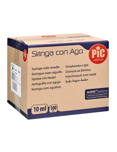 SERINGUES 3 CORPS MONTÉES 10 ML AVEC AIGUILLE PIC - boîte de 100
