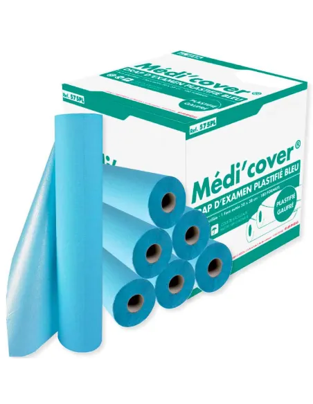 Draps d'examen plastifiés MEDICLINIC 6 rouleaux 50x38 cm