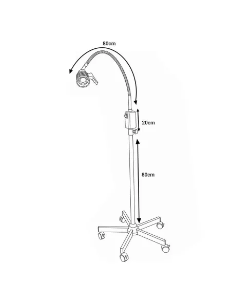 Lampe d'examen LED 3W MEDICLINIC pied mobile 360°
