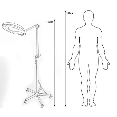 Lampe loupe x5 LED 12W sur pied MEDICLINIC