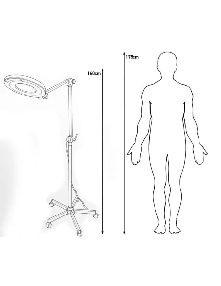 Lampe loupe x5 LED 12W sur pied MEDICLINIC