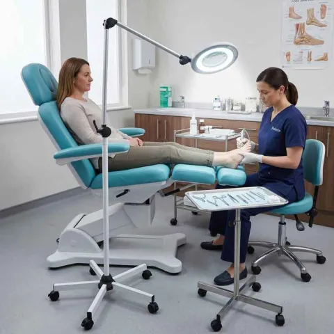 Lampe loupe x5 LED 12W sur pied MEDICLINIC