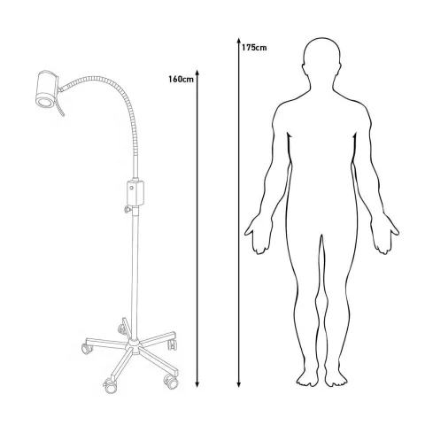 Lampe d'examen LED 6W sur pied MEDICLINIC variateur digital